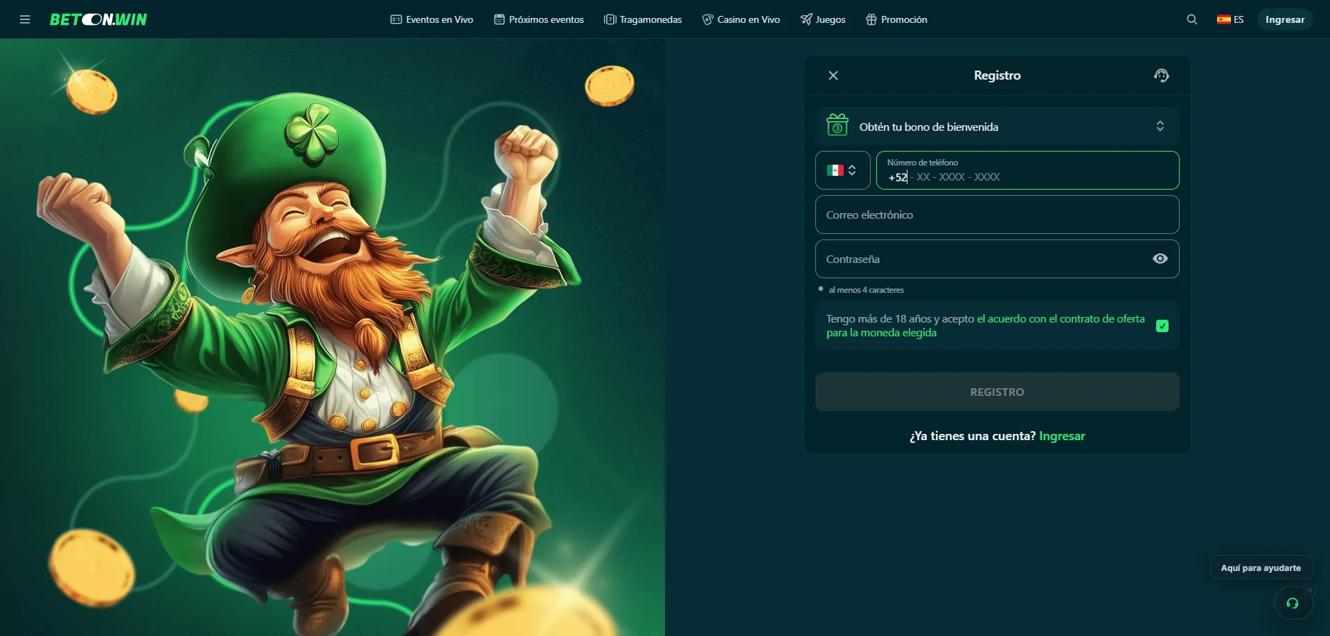 Registro r&aacute;pido en BetonWin Casino &mdash; crea tu cuenta en minutos