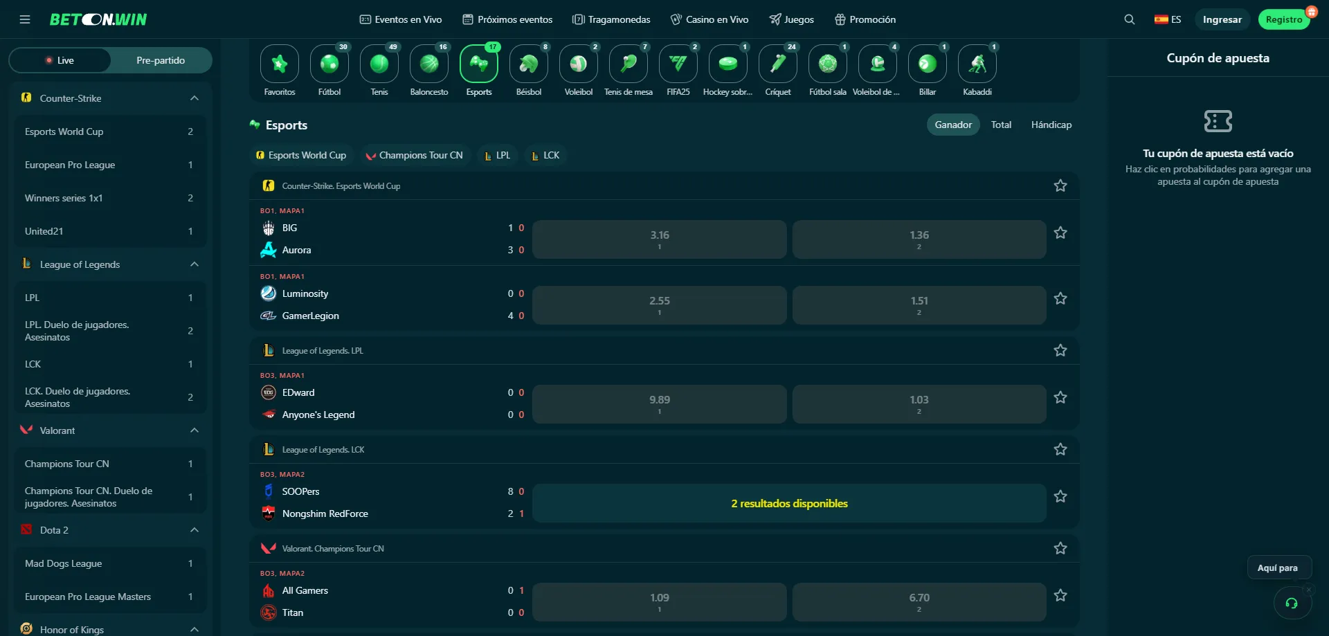 BetonWin Casino online &mdash; plataforma de juegos y apuestas en M&eacute;xico
